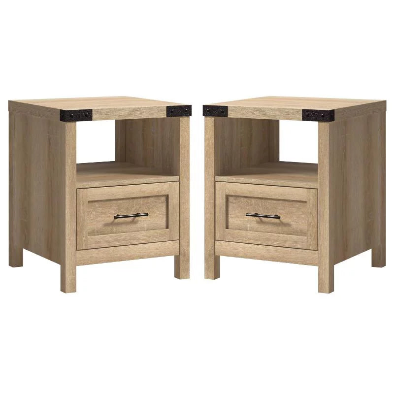 Engineered Wood End Table in Orchard Oak - Set of 2 B1423