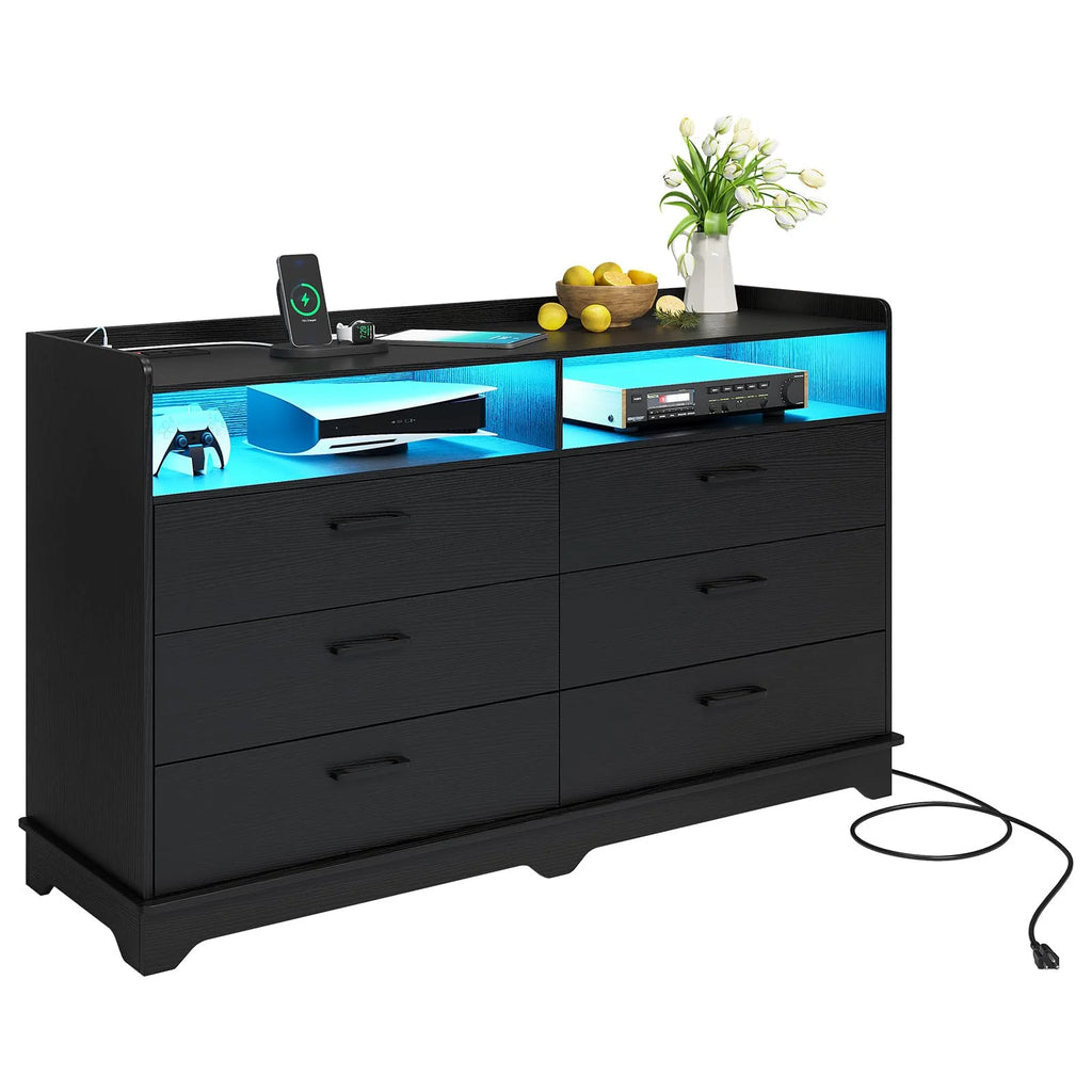 Black 6 Drawer Dresser Z99449