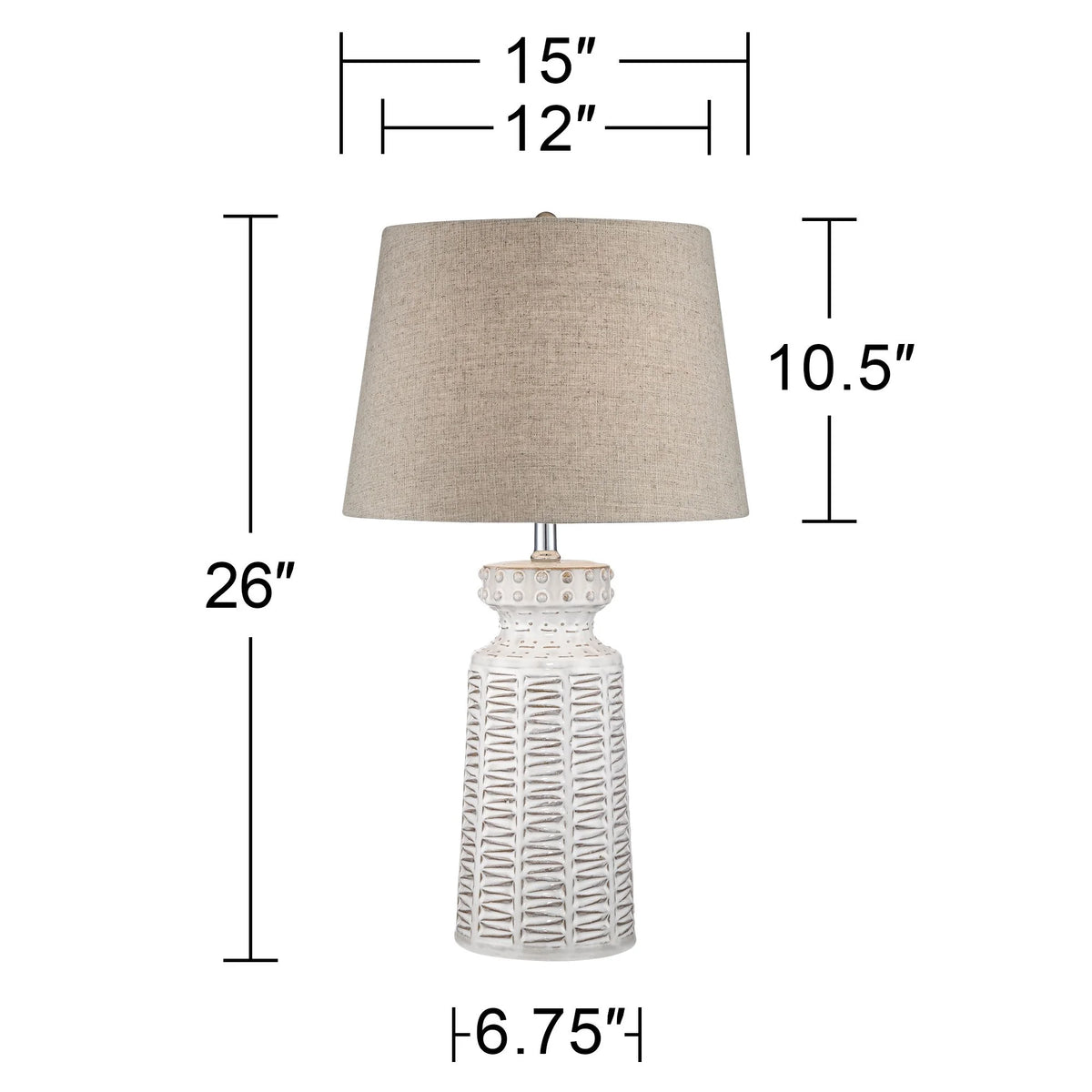 26" High Cream White Glaze Table Lamp C73705