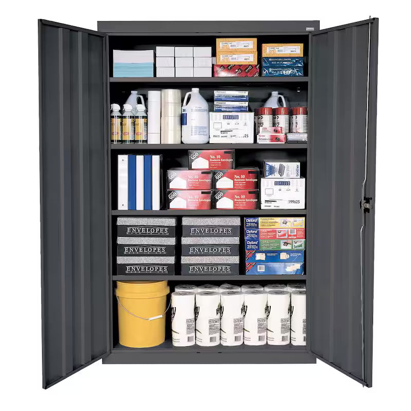 Steel Freestanding Garage Cabinet in Charcoal I231940