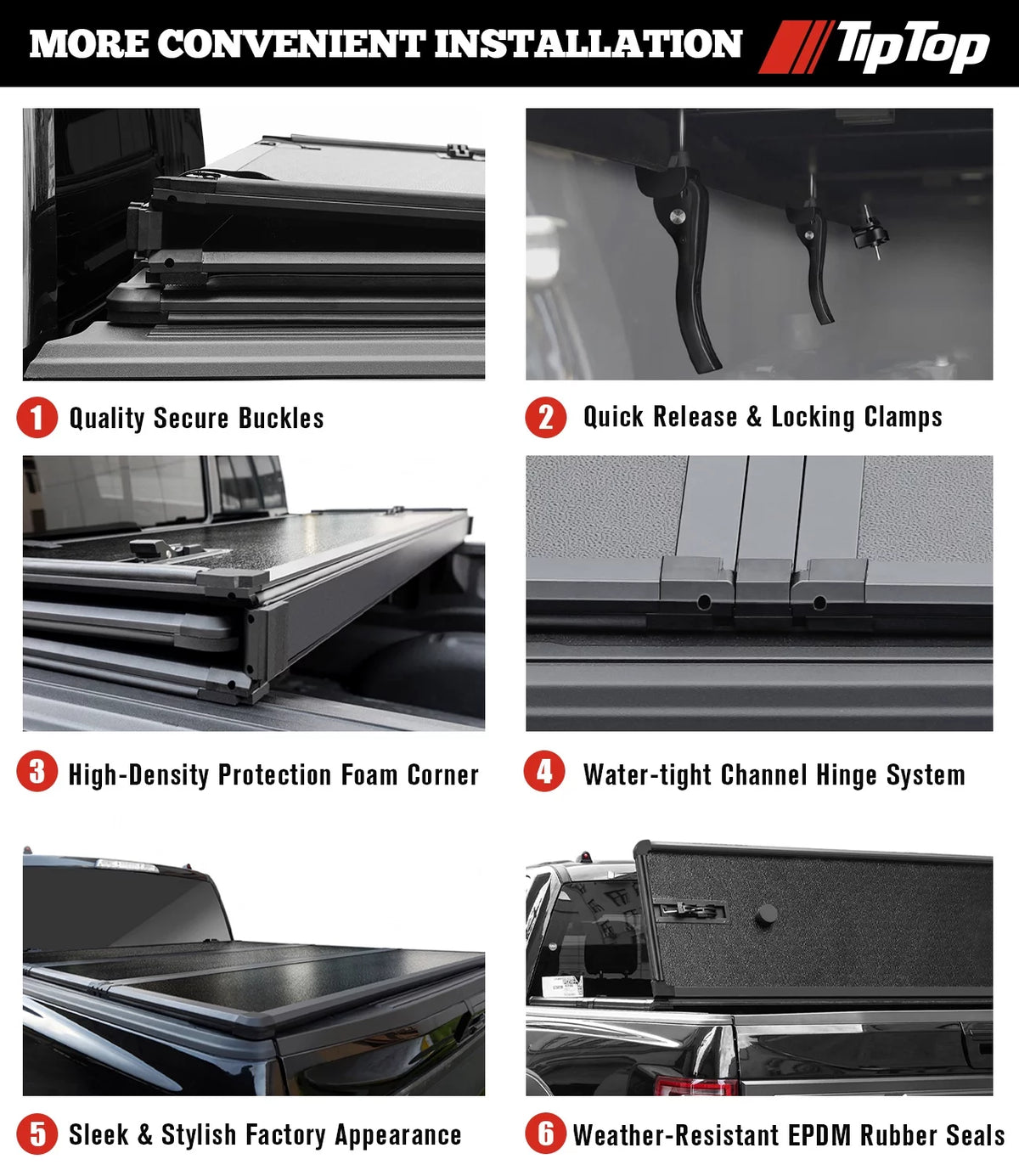 Tri-Fold Hard Tonneau Cover Truck Bed FRP 5.5ft Bed C826649