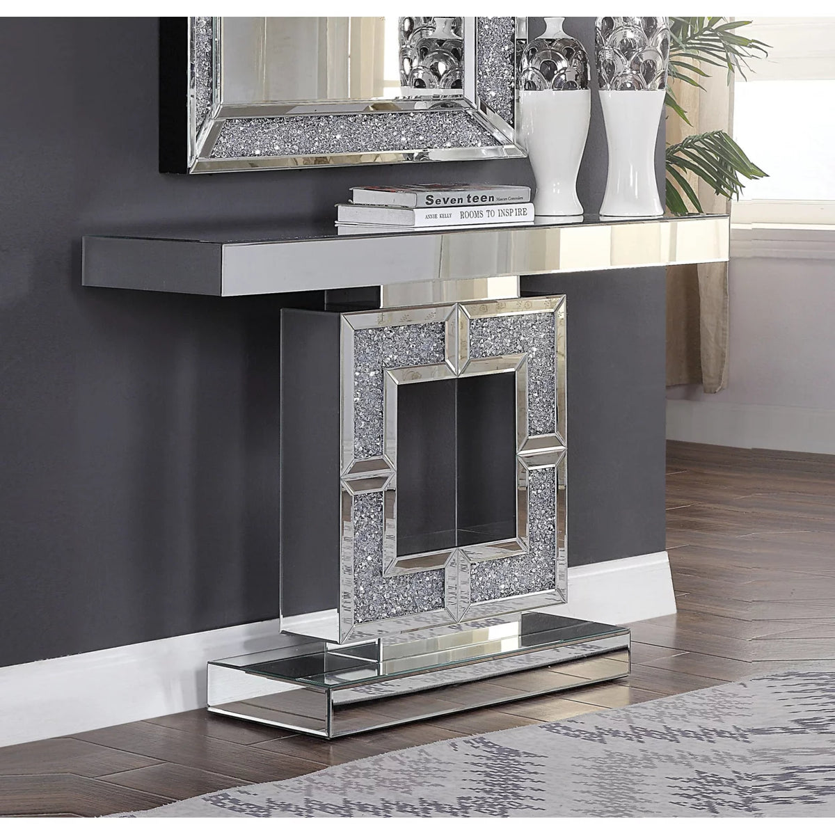 Wood and Mirror Console Table H802