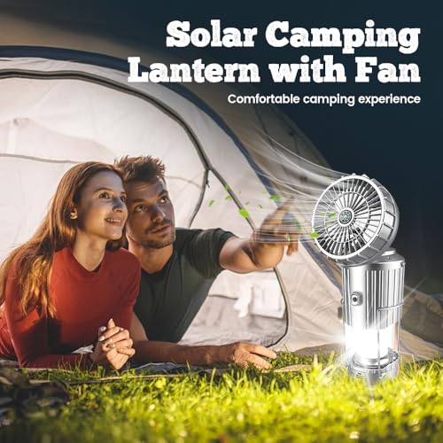 Portable Solar Camping Lantern with Fan A57638