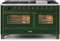 60 Dual Fuel Natural Gas Range Emerald Green Bronze Trim C814847