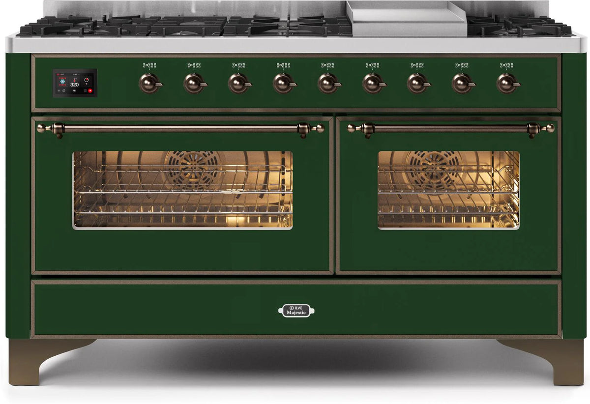 60 Dual Fuel Natural Gas Range Emerald Green Bronze Trim C814847