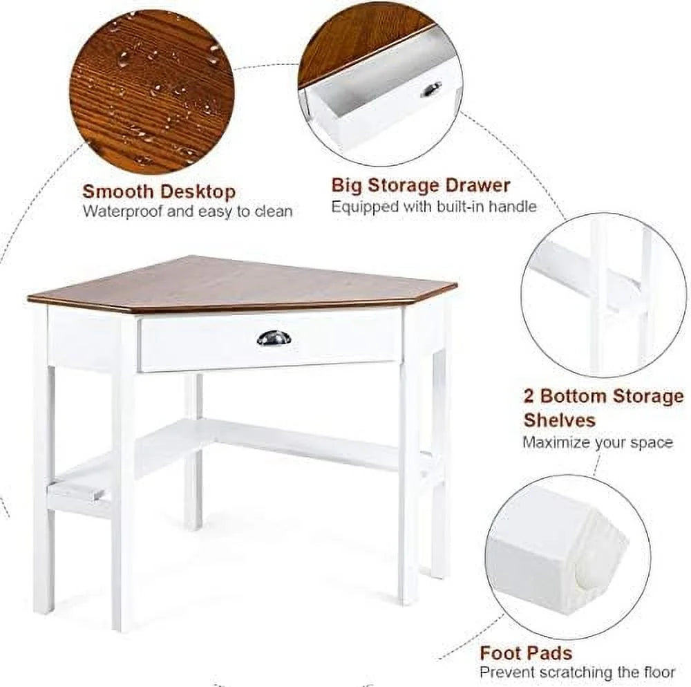 Corner Computer Desk with Drawer D452746