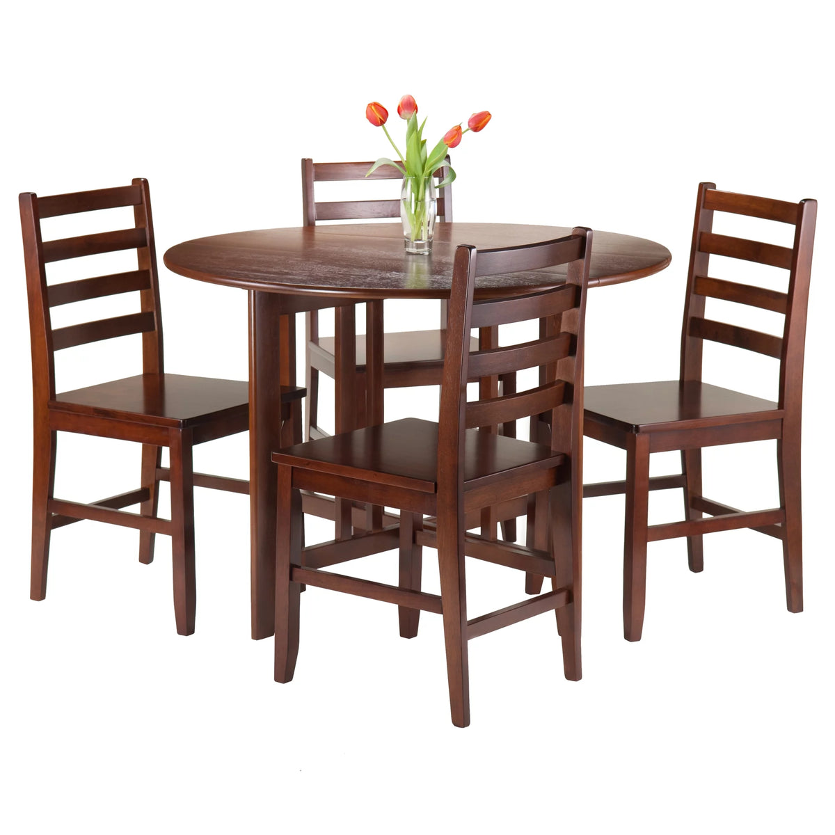5 Pc Walnut Drop Leaf Dining Set C195