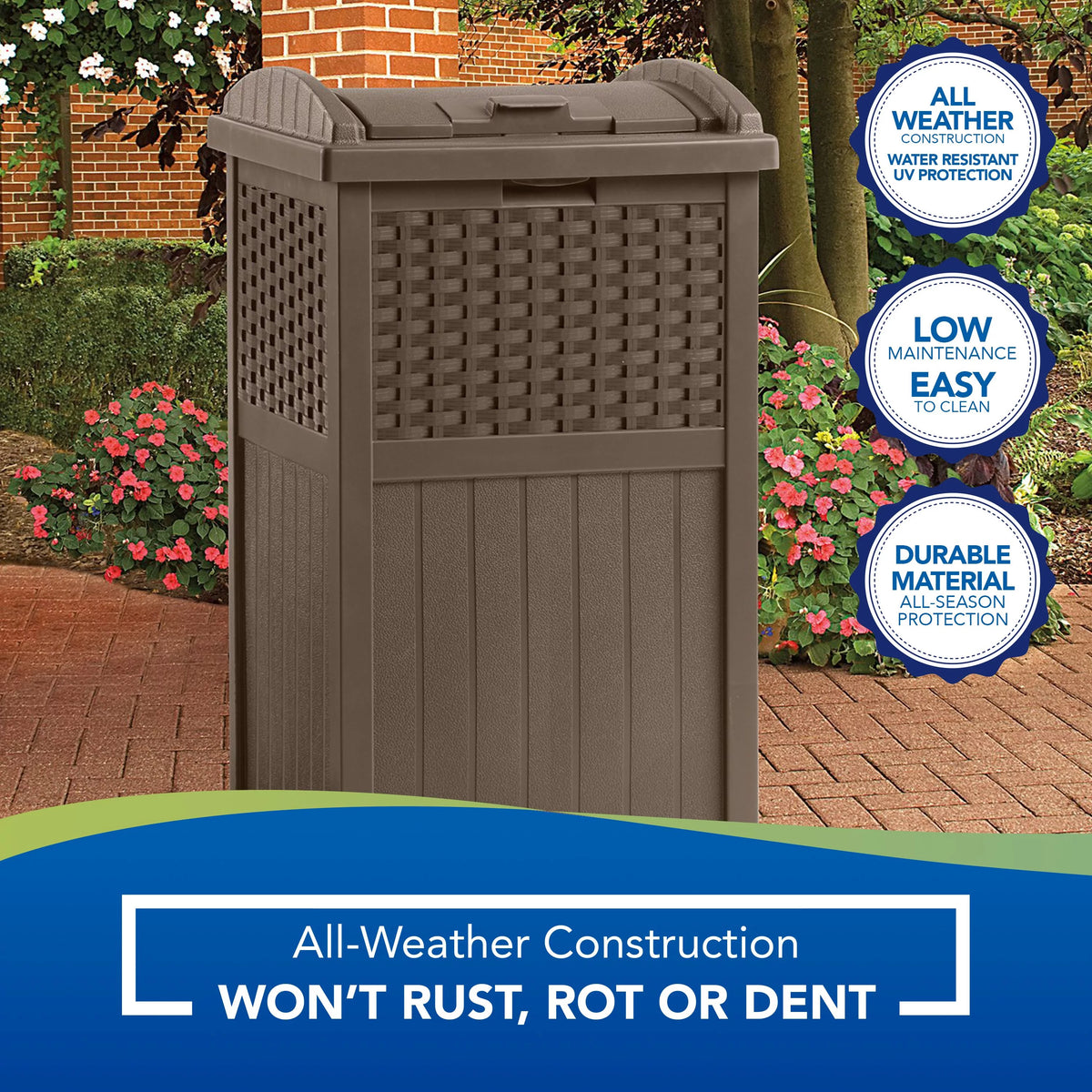Brown 33 Gallon Outdoor Trashcan Hideaway S305526