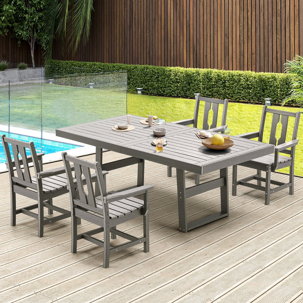 5 Piece HDPE Patio Dining Set with 4 Armchairs G3270