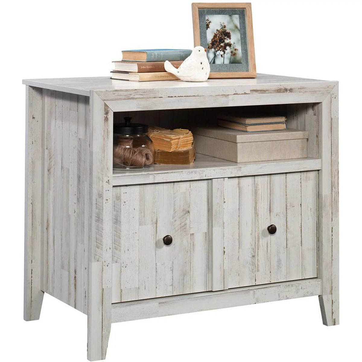 White Engineered Wood Lateral File Cabinet U107