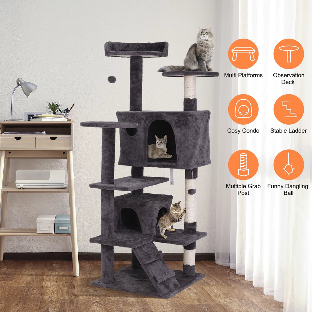 Dark Gray Cat Tree Tower G80057
