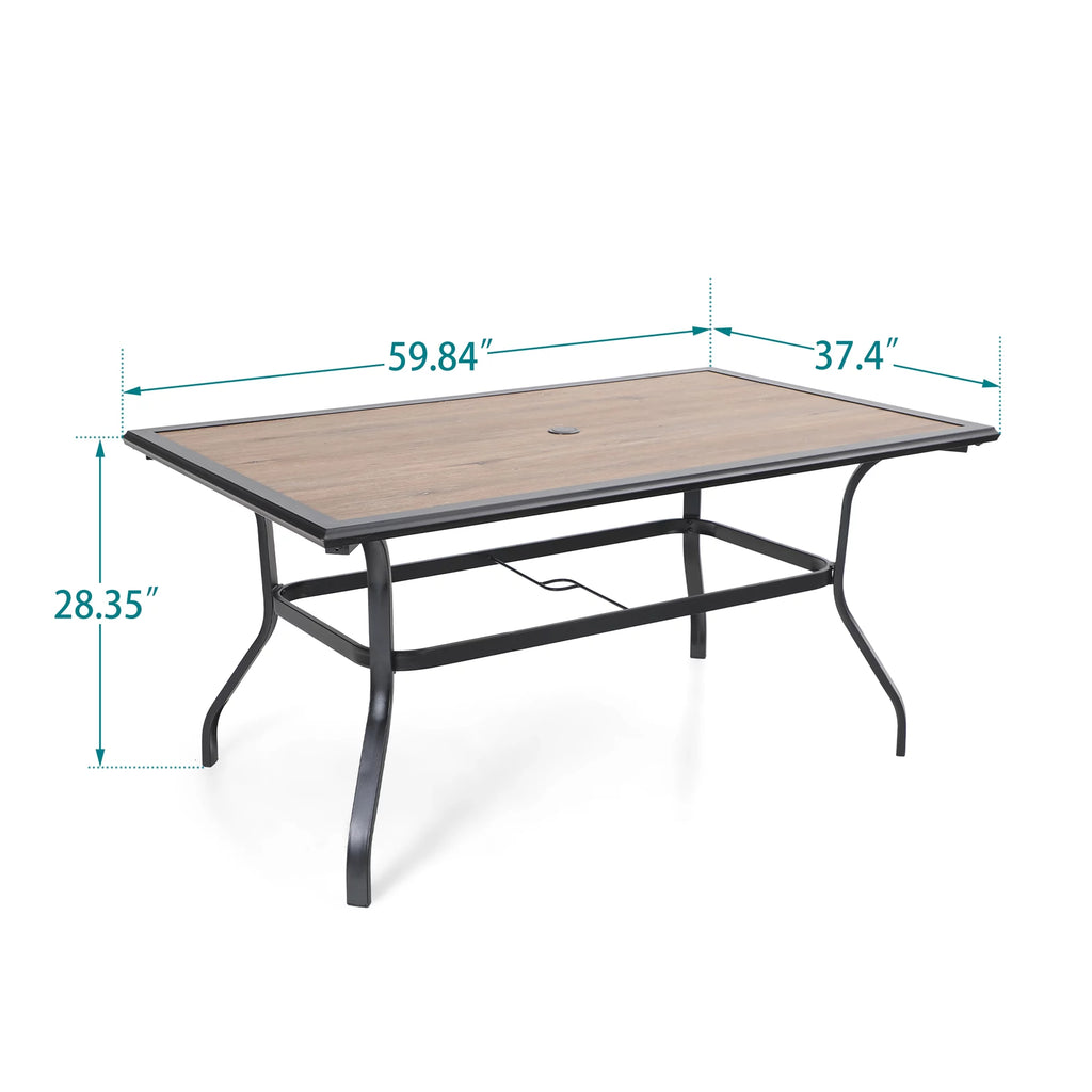 7 Pieces Outdoor Patio Dining Set with 6 Textilene Chairs and Metal Table V20465