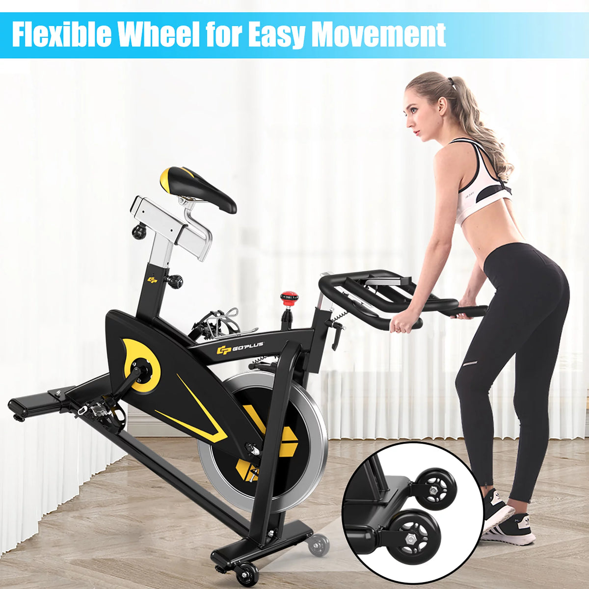 Indoor Cycling Bike Magnetic Exercise Bike Belt Drive R283373