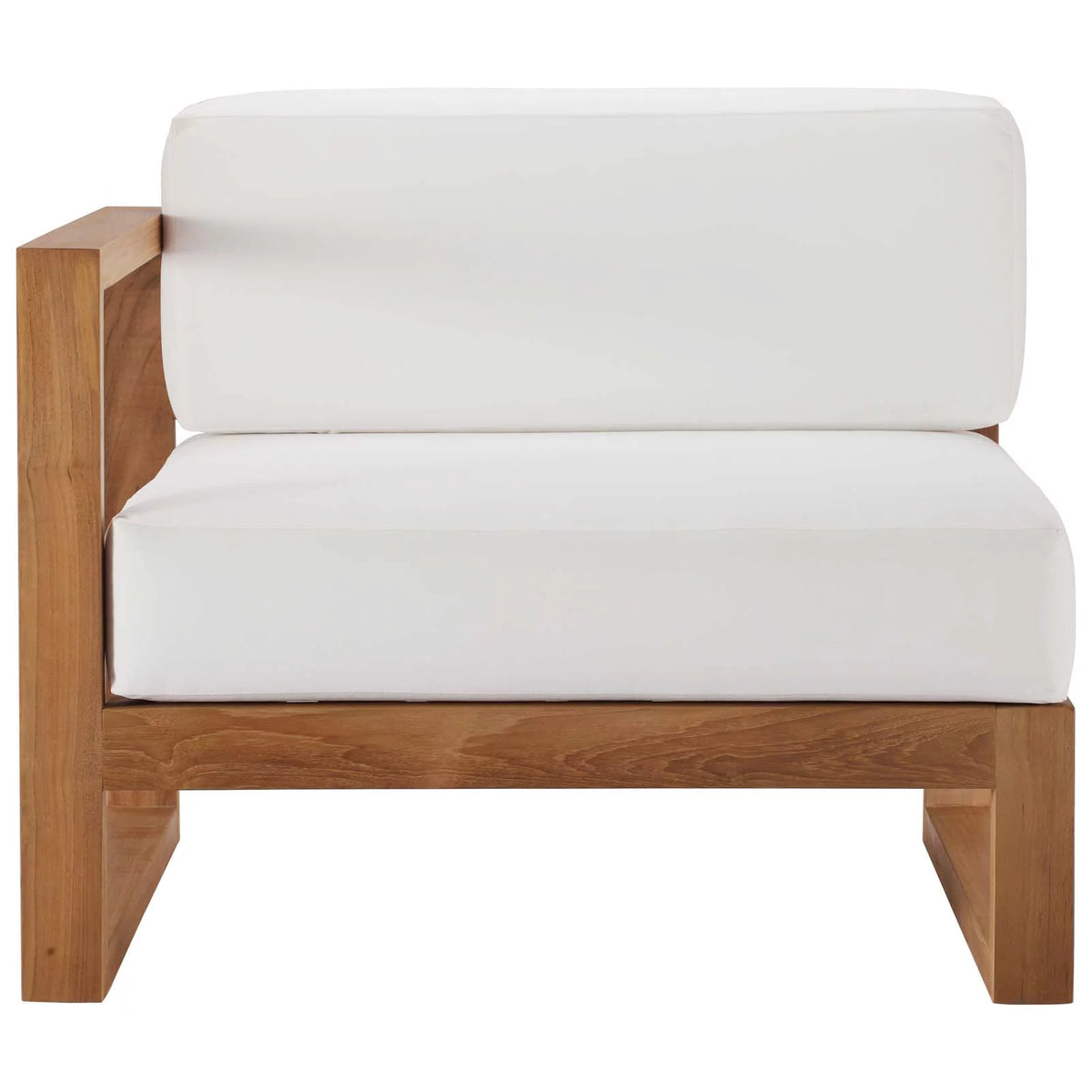 White Teak Wood Fabric Lounge Chair P731