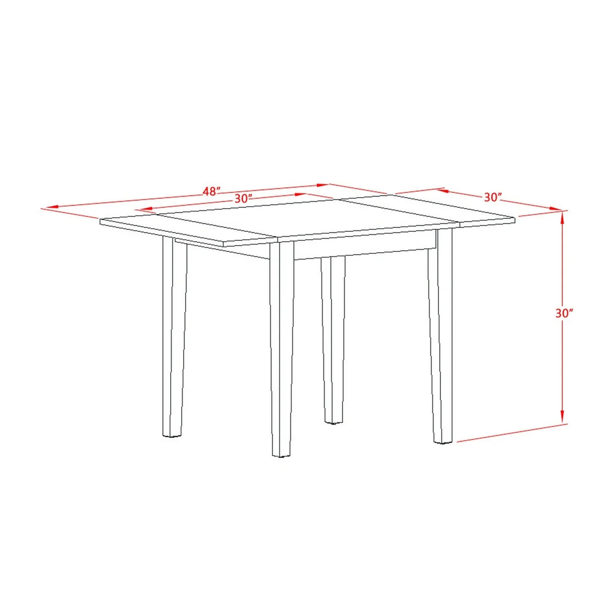 5 Pc Modern Dining Table Set with 4 Chairs Oak Finish O411