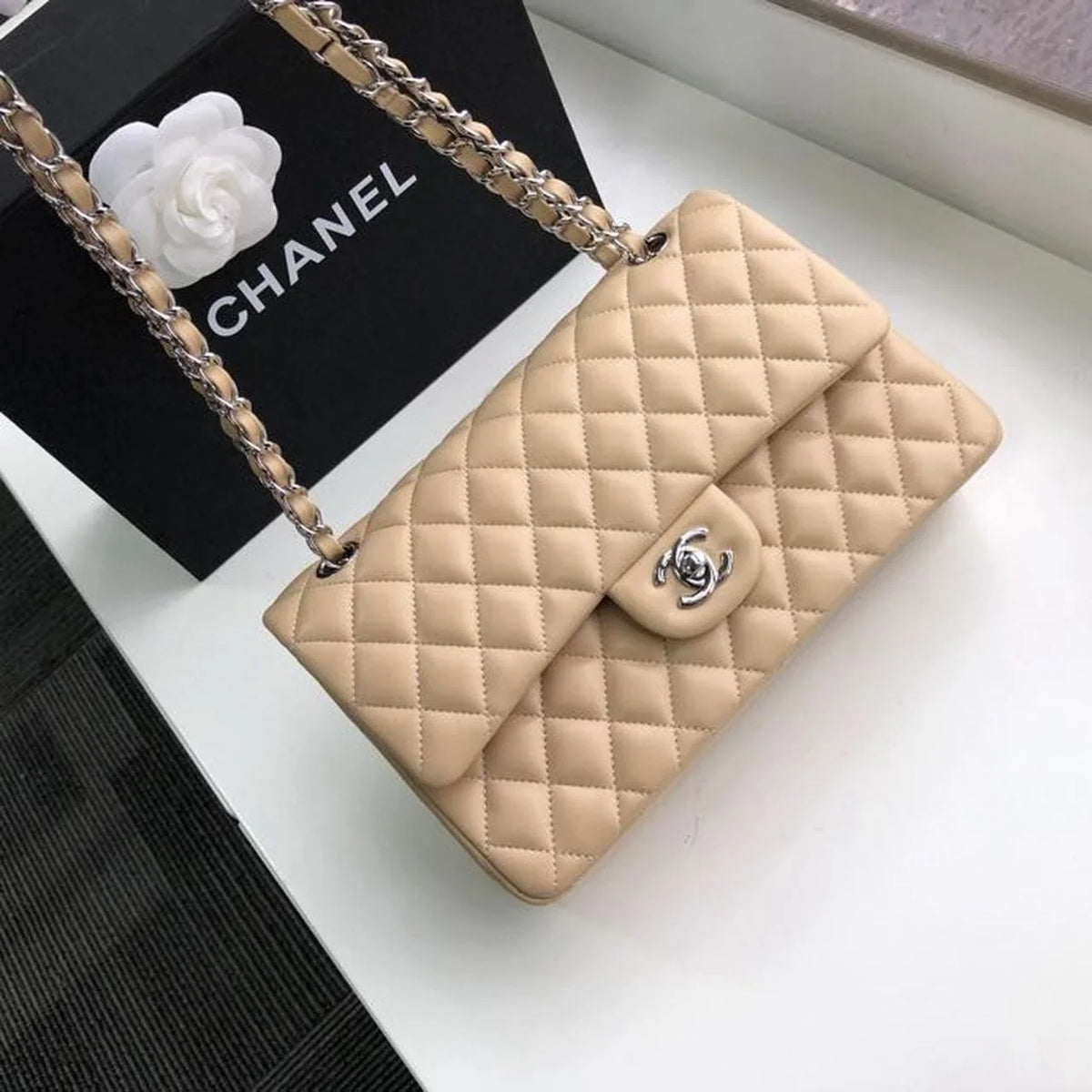 Beige Shoulder and Crossbody Handbag N932