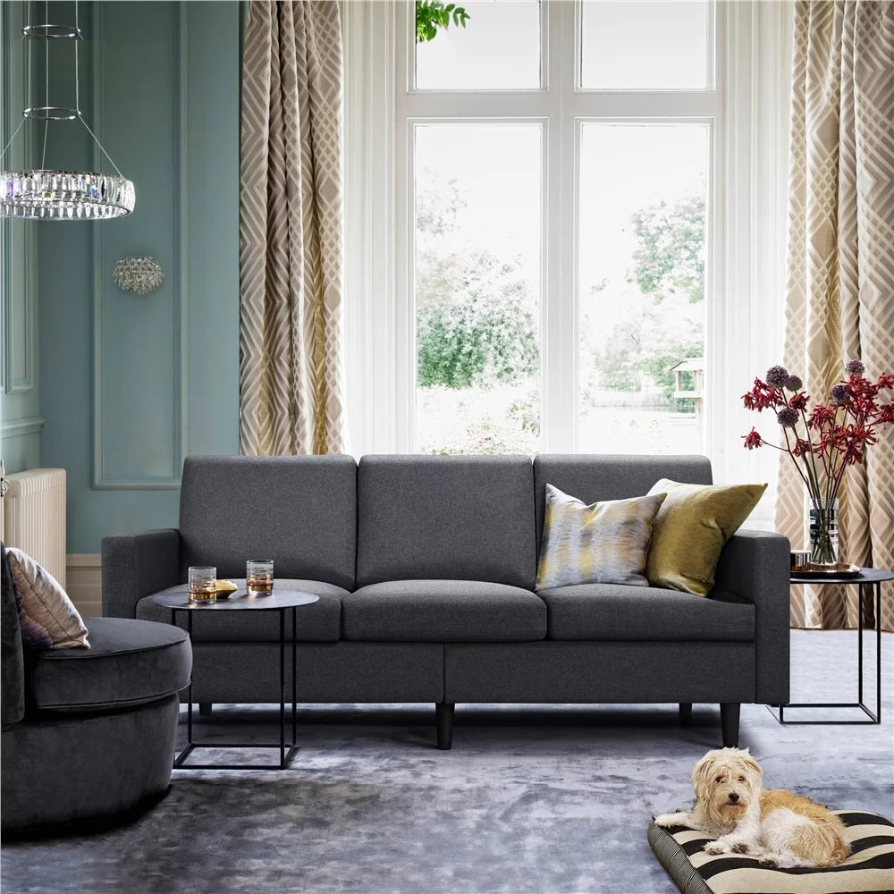 Gray Fabric 3-Seater Sofa C553