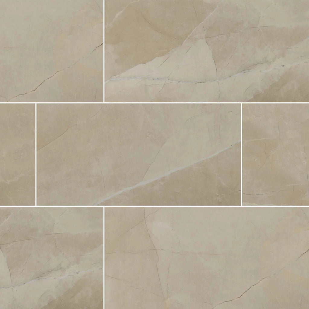 Cream 24"X48" Polished Porcelain Tile B5356