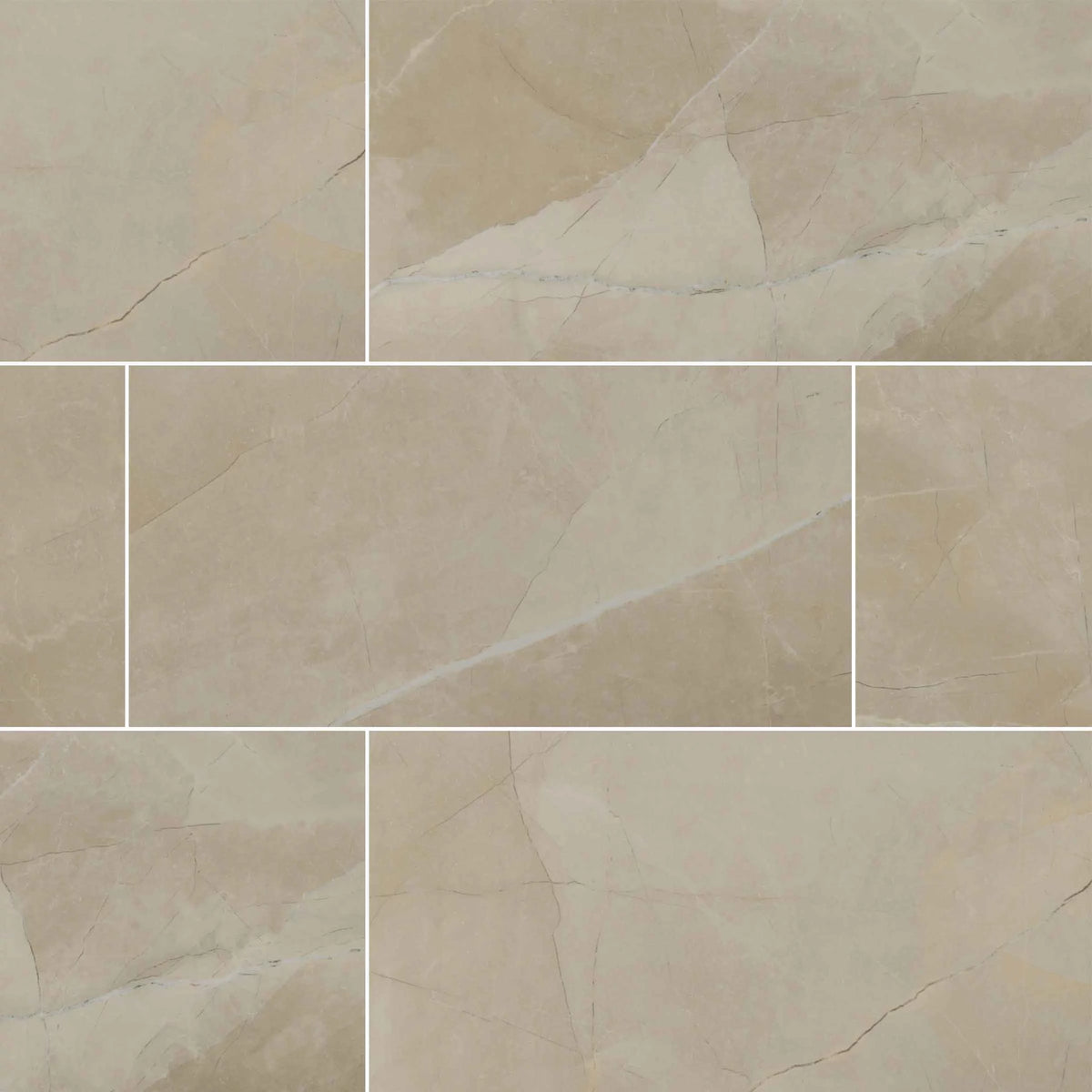 Cream 24"X48" Polished Porcelain Tile B5356