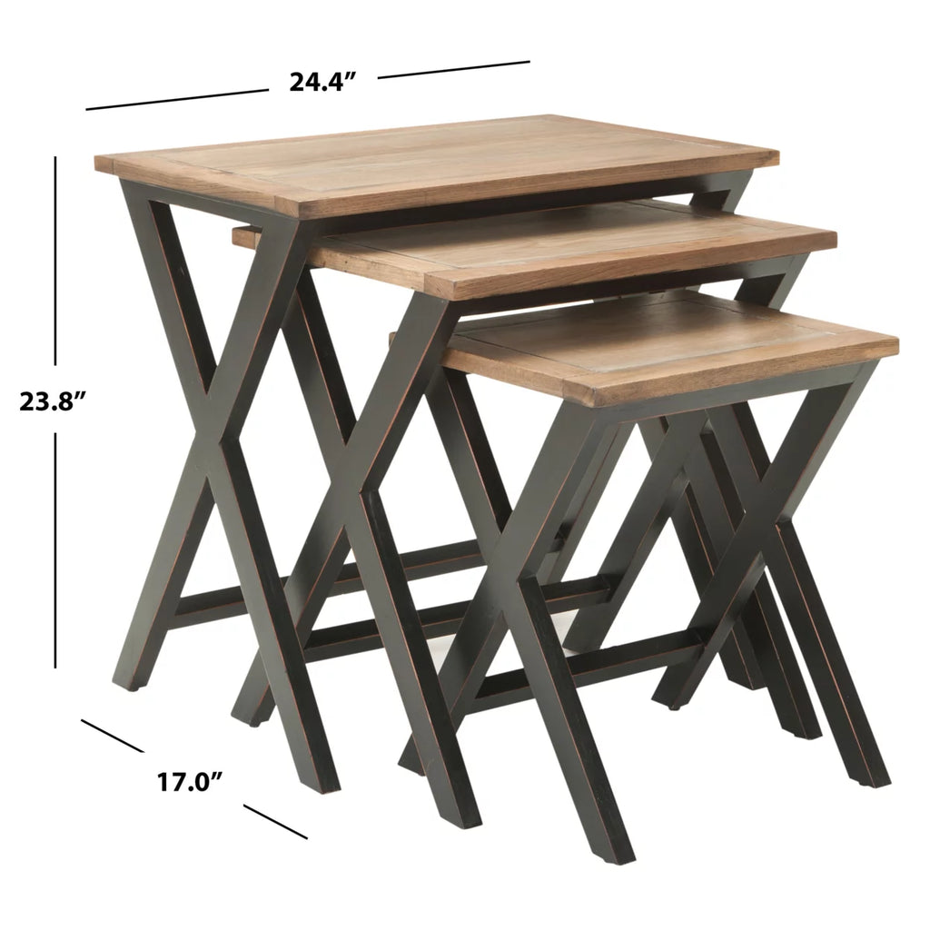 Black Oak Stacking Tray Tables H324461