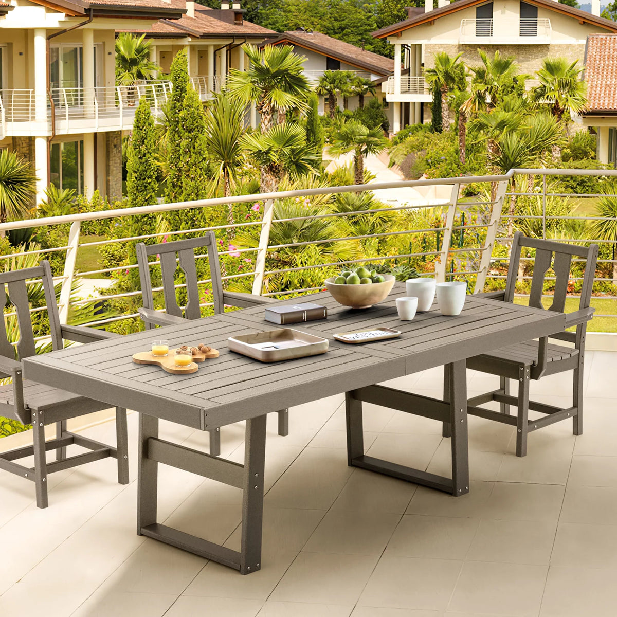 5 Piece HDPE Patio Dining Set with 4 Armchairs G3270