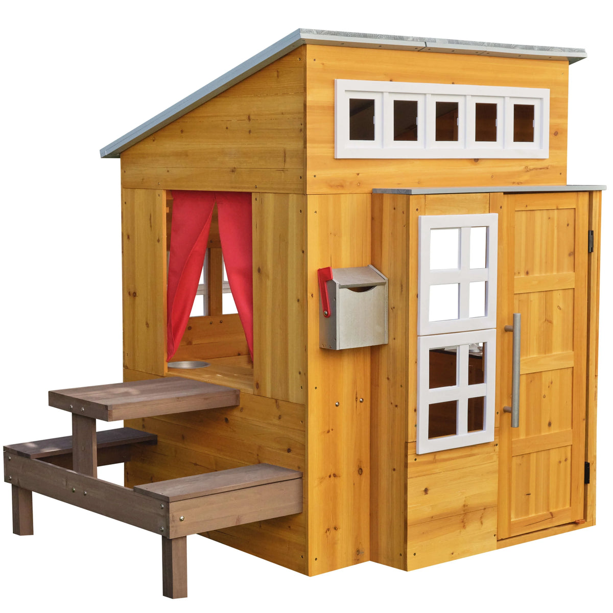 Wooden Outdoor Playhouse with Picnic Table D398