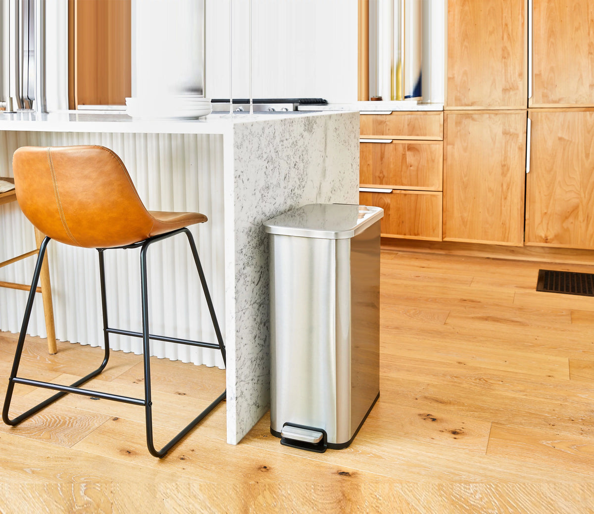 13.2 Gallon Stainless Steel Slim Step Trash Can K2228