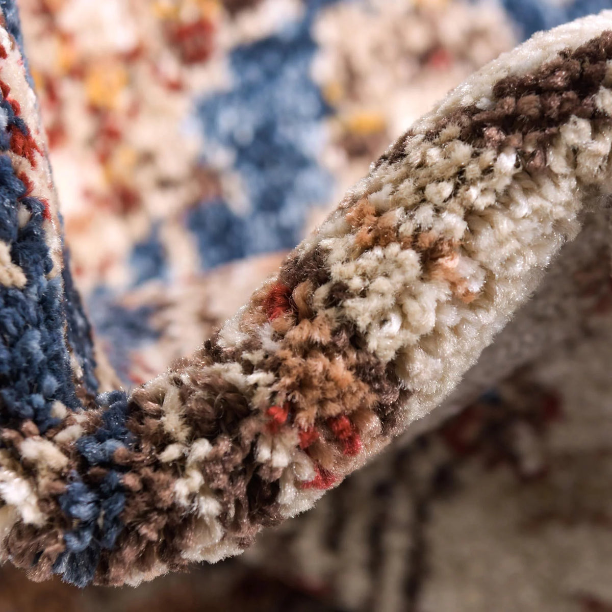 Light Blue Burgundy 4' 1" x 6' 1" Floral Rug N26129