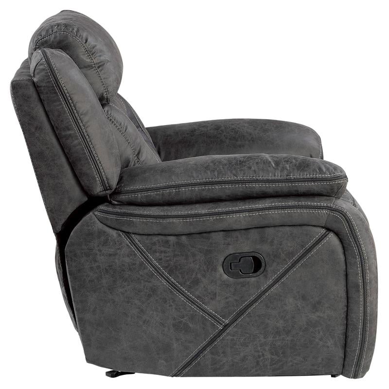 Gray Microfiber Glider Reclining Chair S3215
