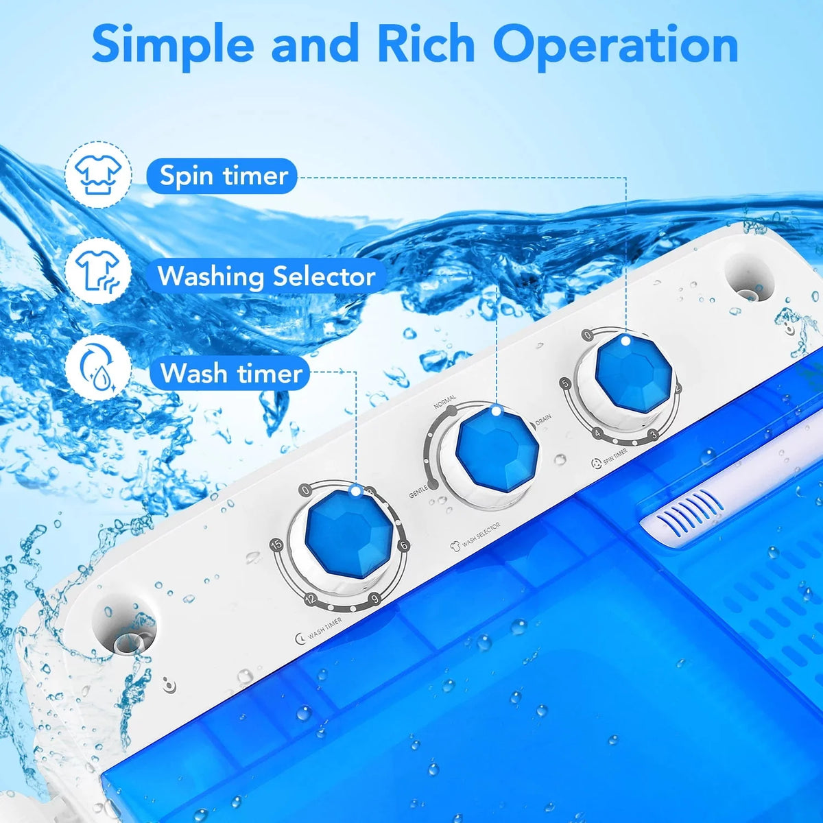 11lbs Washer & 6.6lbs Spin Dryer Combo Washing Machine L795