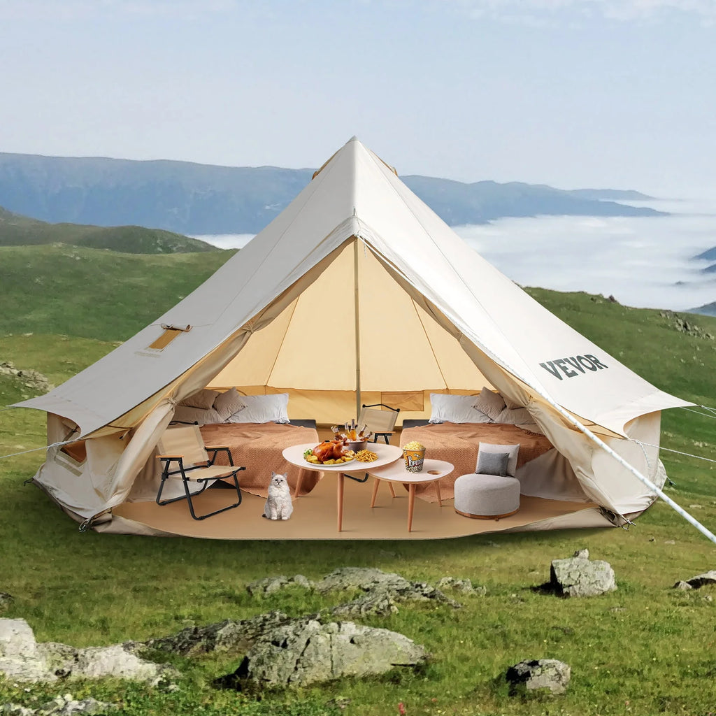 Canvas Bell Tent with Stove Jacket Waterproof 4 Seasons Z81358