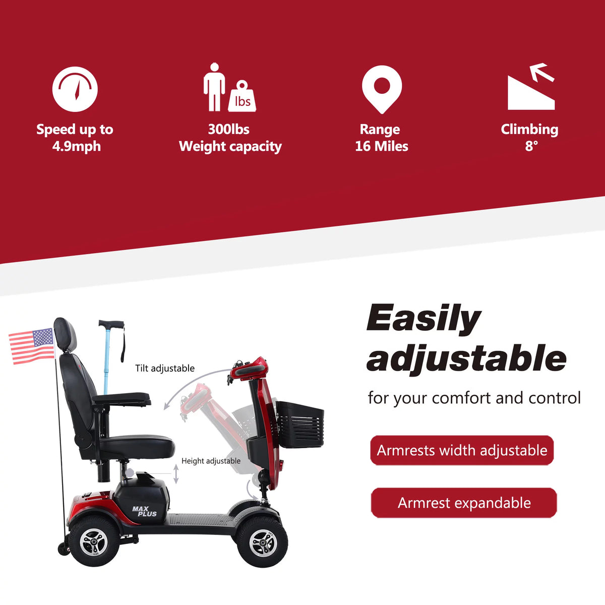 4 Wheels Folding Mobility Scooter H26183