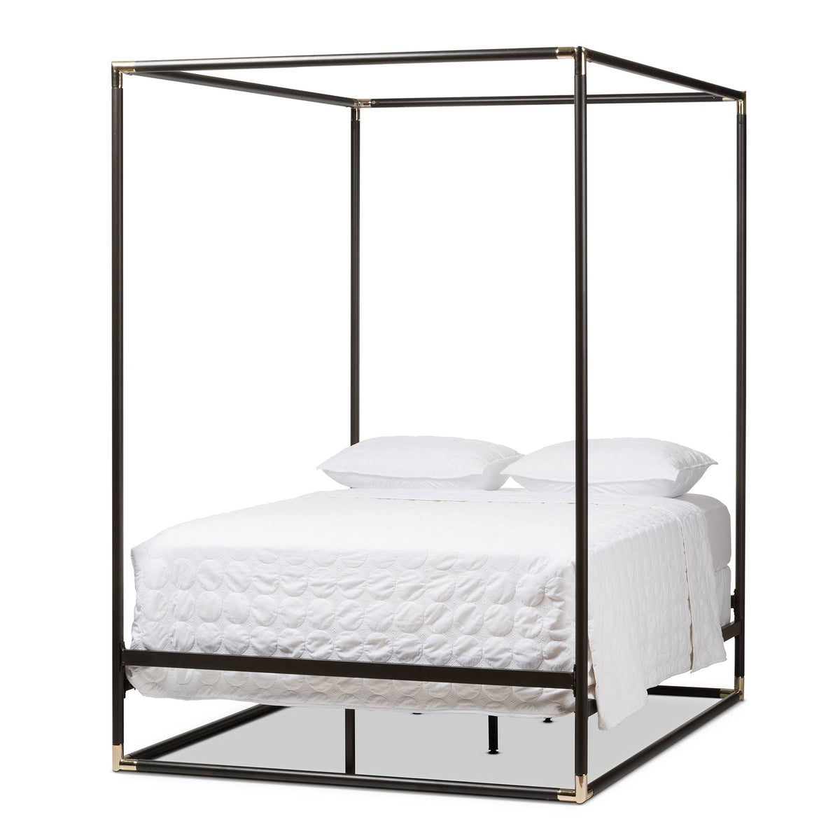 Black Queen Metal Canopy Bed W910