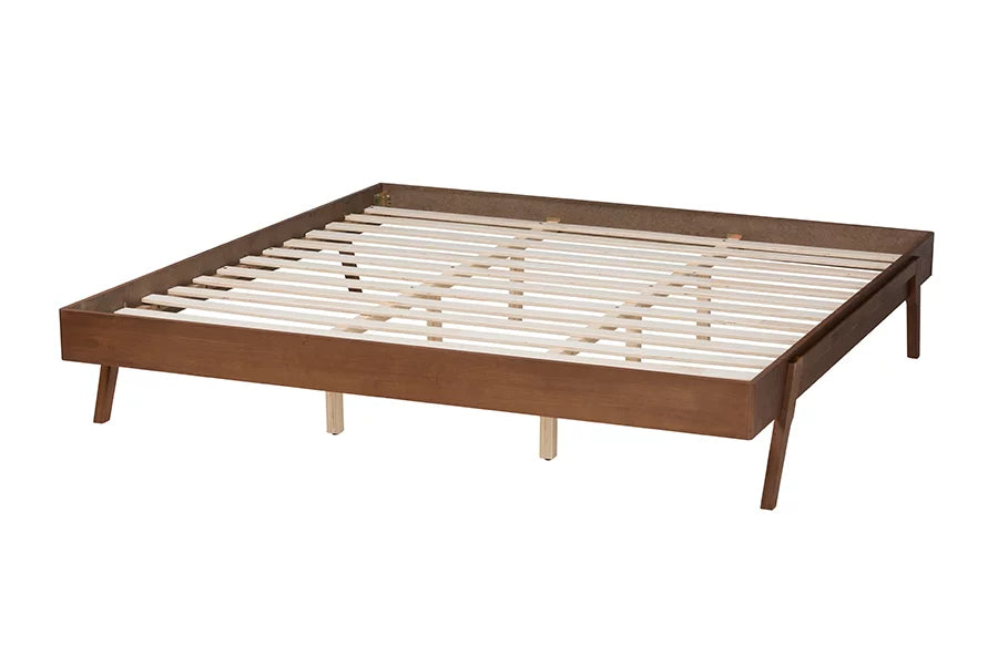 King Size Ash Walnut Finished Wood Bed Frame N8690