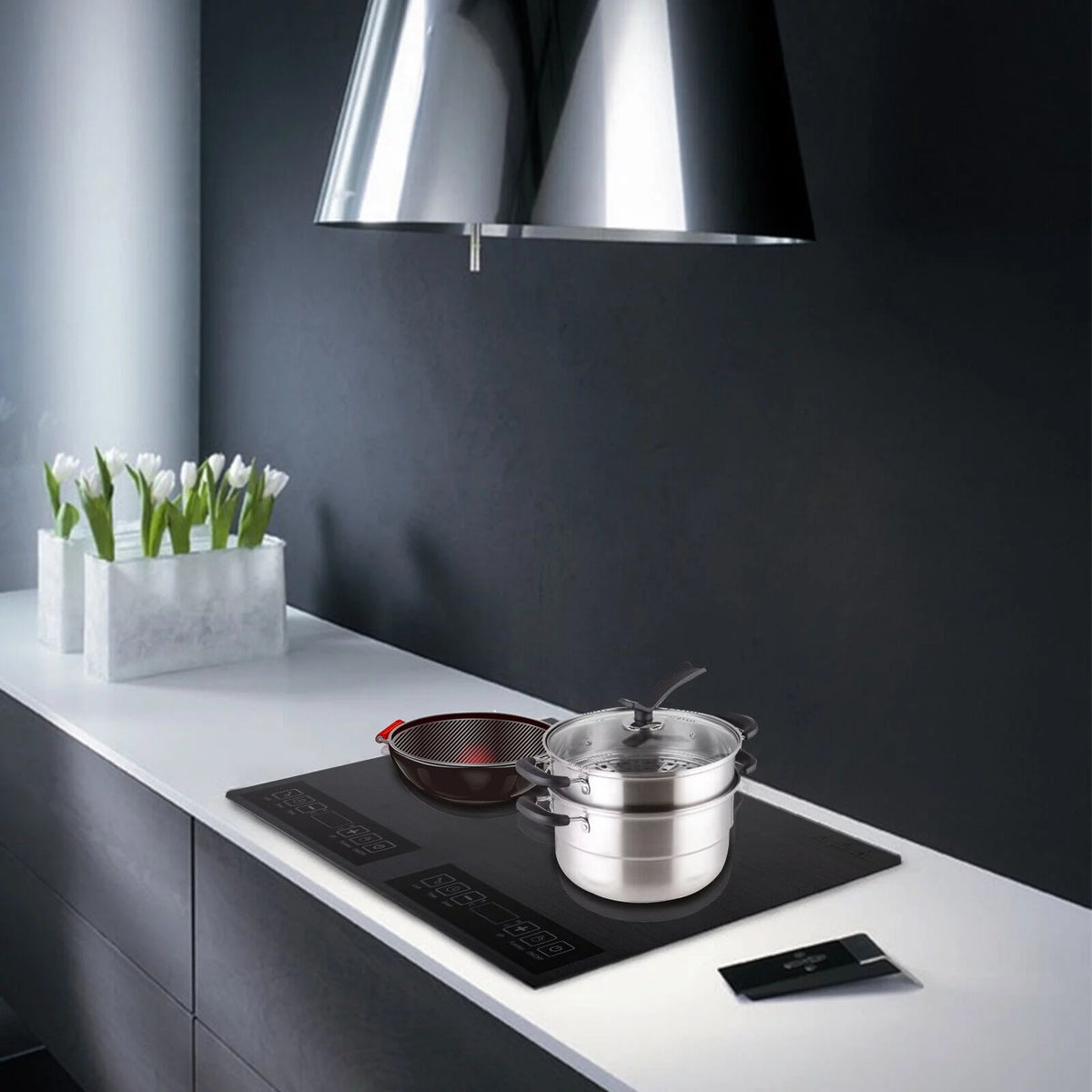 Black 2 Burner Electric Induction Cooktop I12175
