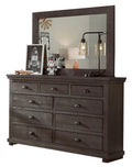 Dark Grey Drawer Dresser & Mirror Q84591