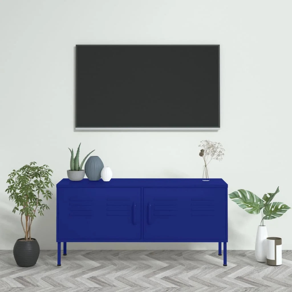 Navy Blue Steel TV Stand R4174