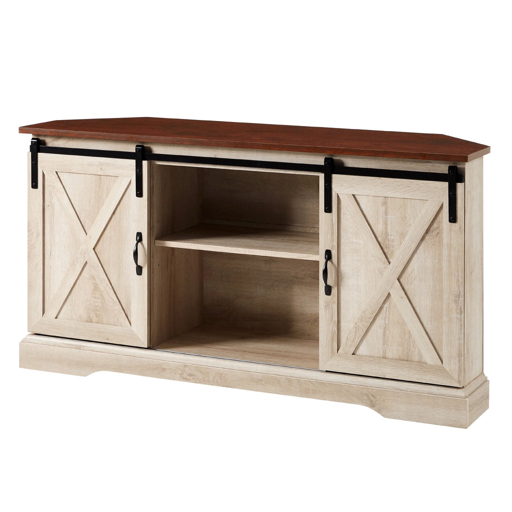 White Oak Corner TV Stand P497140