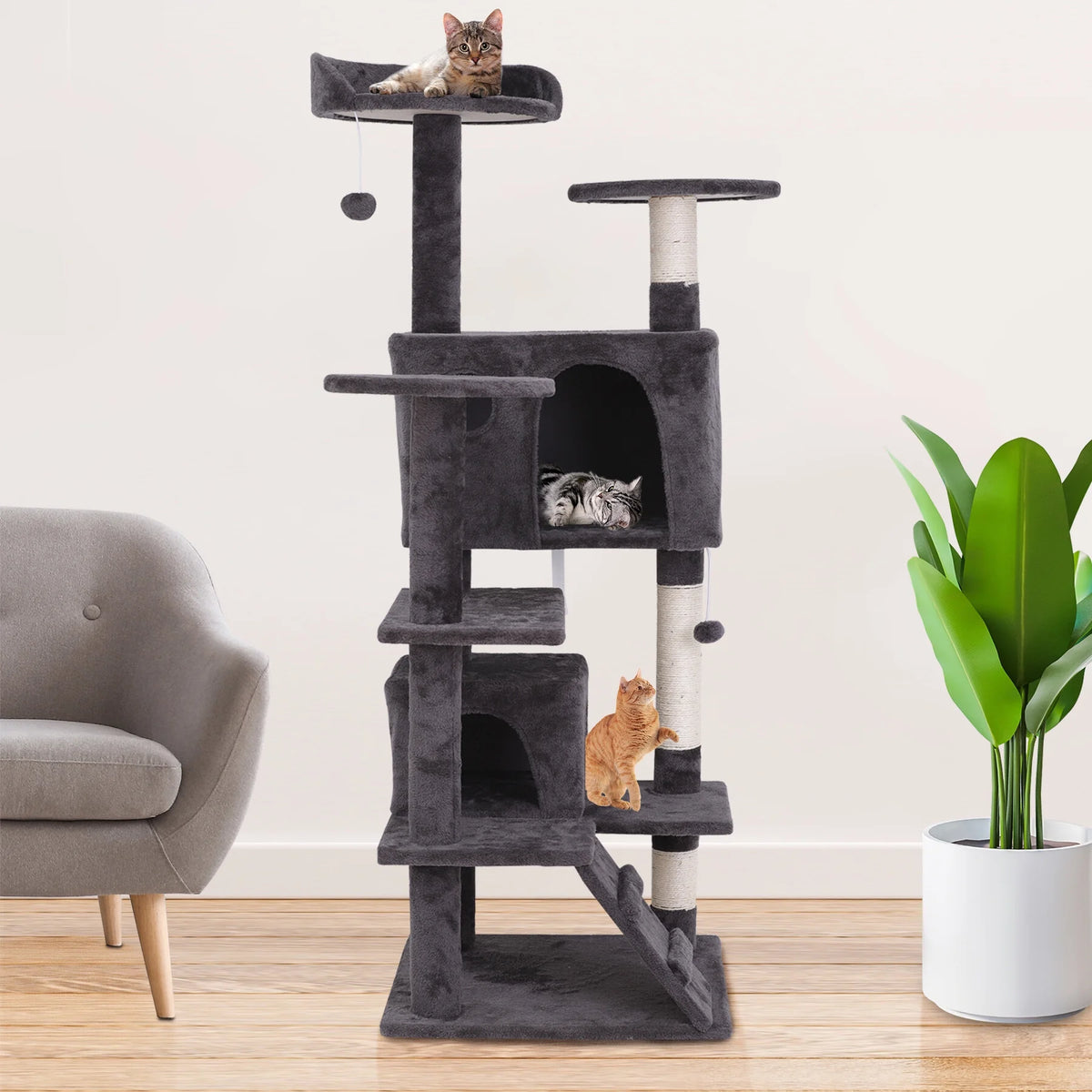 Dark Gray Cat Tree Tower G80057