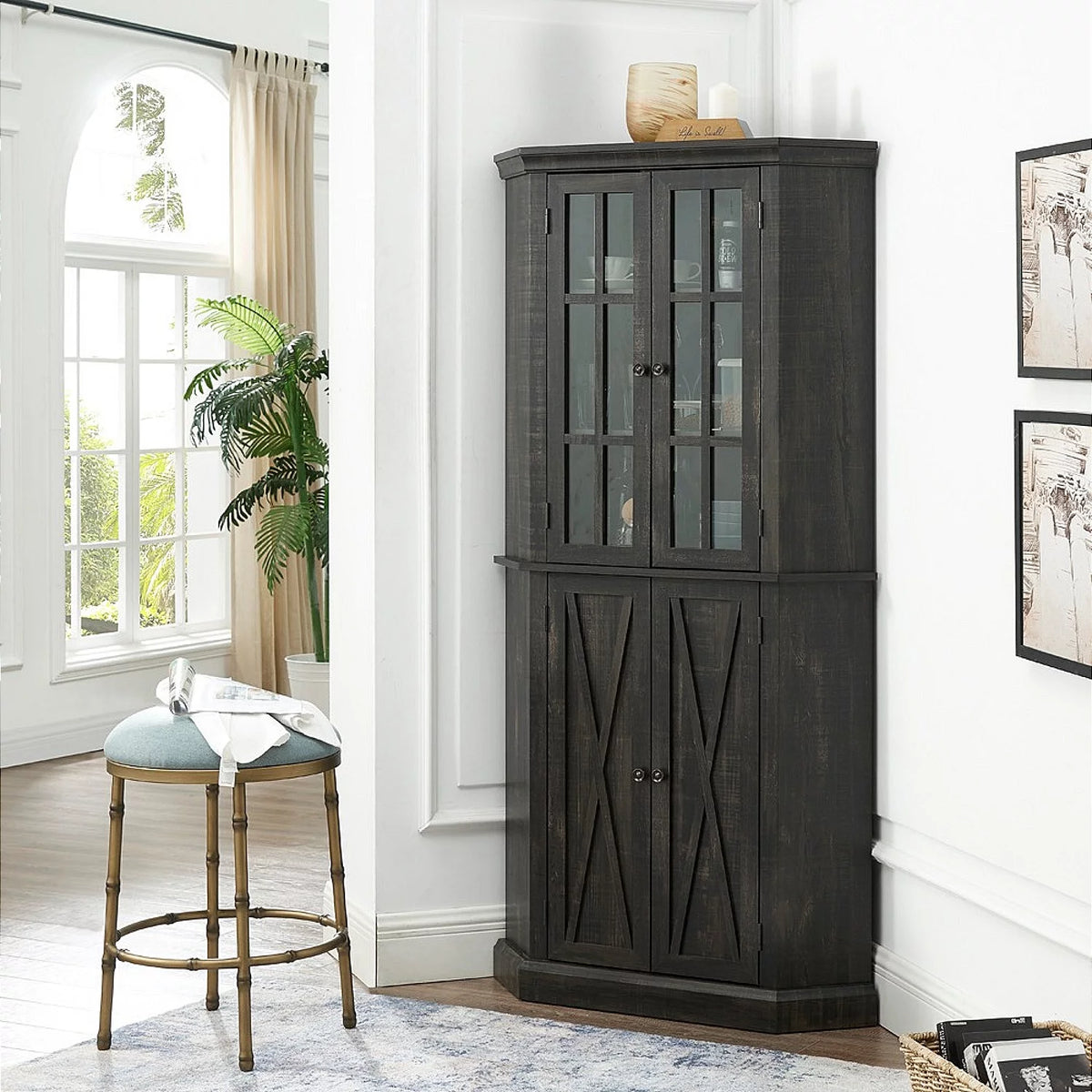 Charcoal Corner Cabinet C194