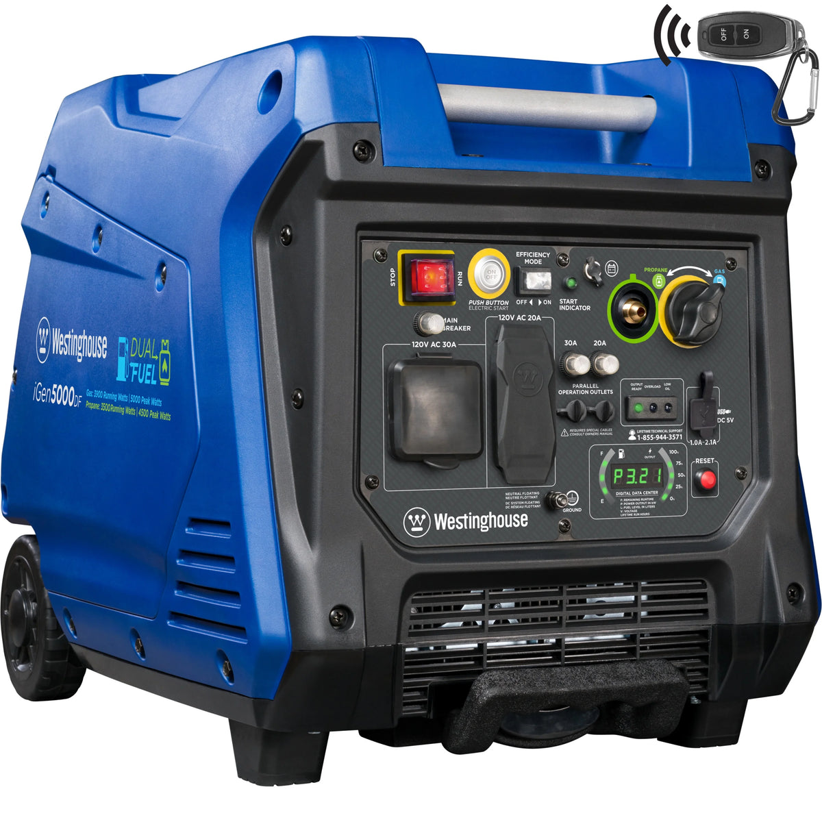 5000 Peak Watt Dual Fuel Portable Inverter Generator A218774