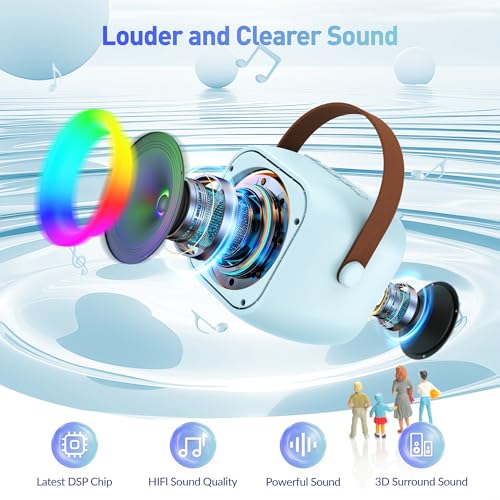 Portable Bluetooth Karaoke Speaker with 2 Wireless Microphones and Party Lights S90280