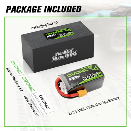 6S 100C 1300mAh 22.2V Lipo Battery with XT60 Connector I897