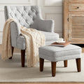 Beige Accent Chair with Ottoman Set Q72714