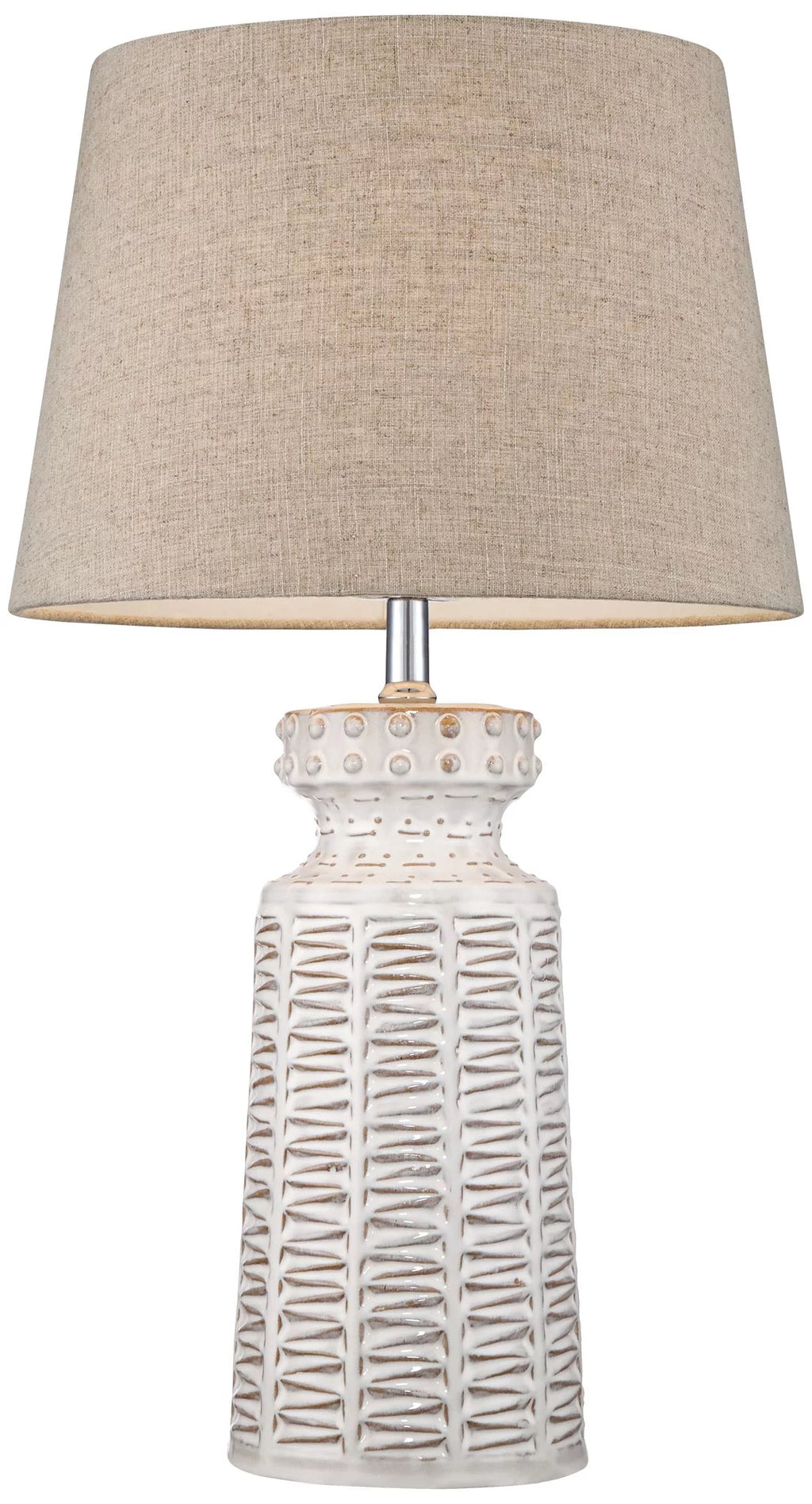 26" High Cream White Glaze Table Lamp C73705