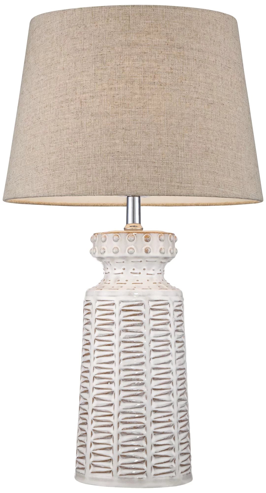 26" High Cream White Glaze Table Lamp C73705