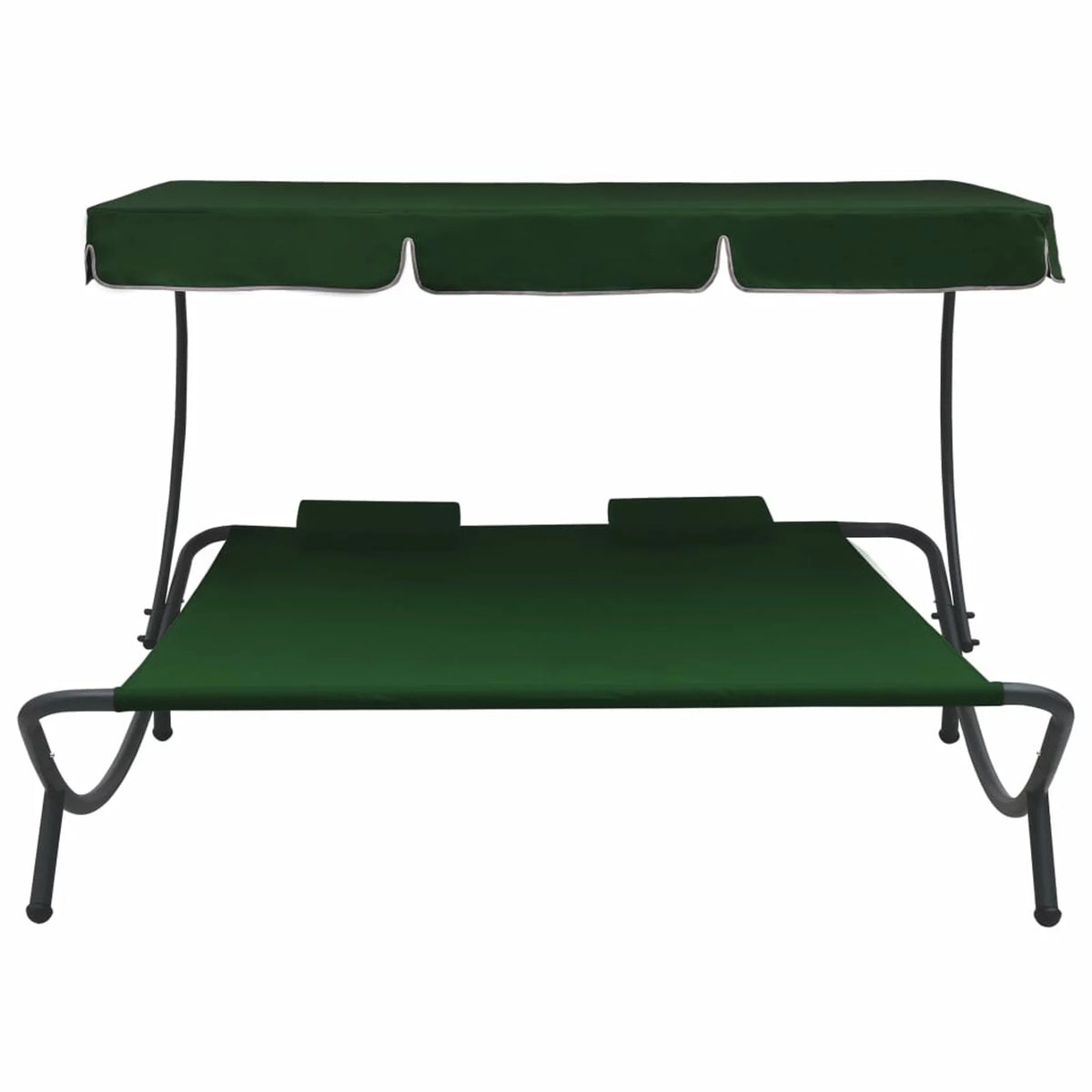 Outdoor Bed with Canopy and Pillows Green O452133