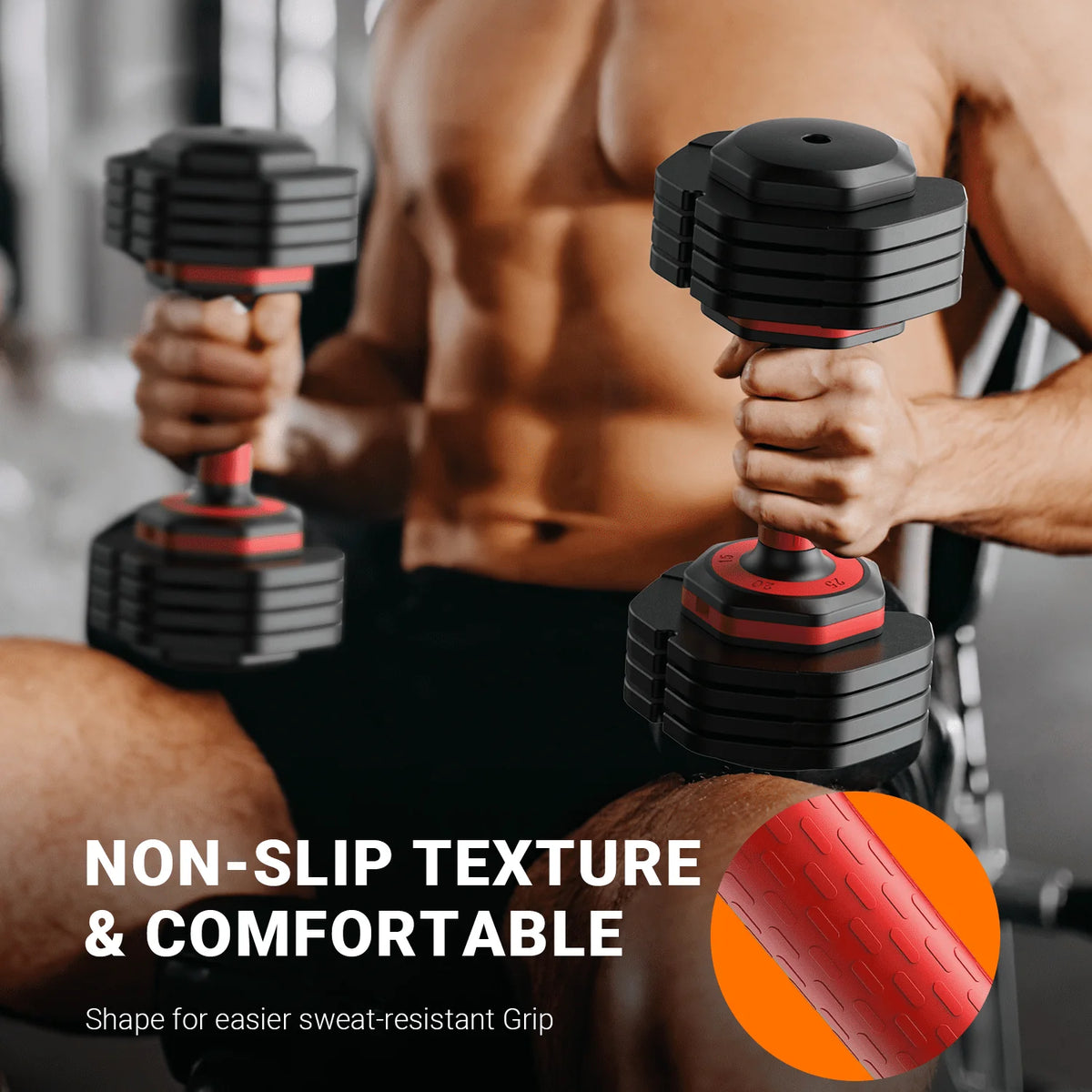 55lb 5 in 1 Adjustable Dumbbell Set with Rack U59641