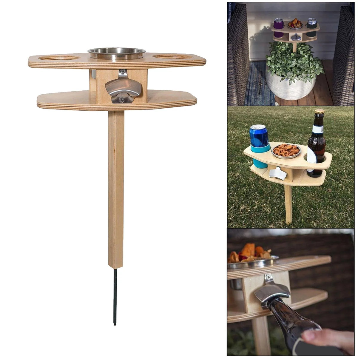 Portable Natural Wood Folding Picnic Table E3875