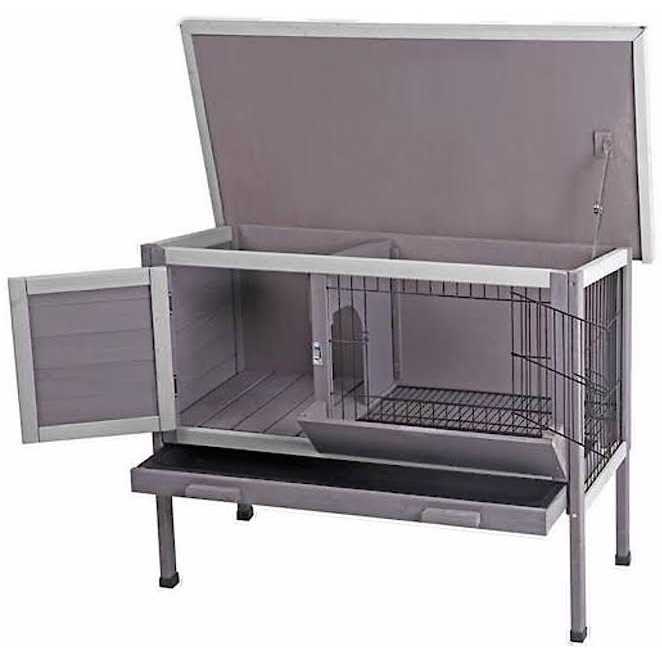 Outdoor Rabbit Hutch with Metal Wire Pan U32995